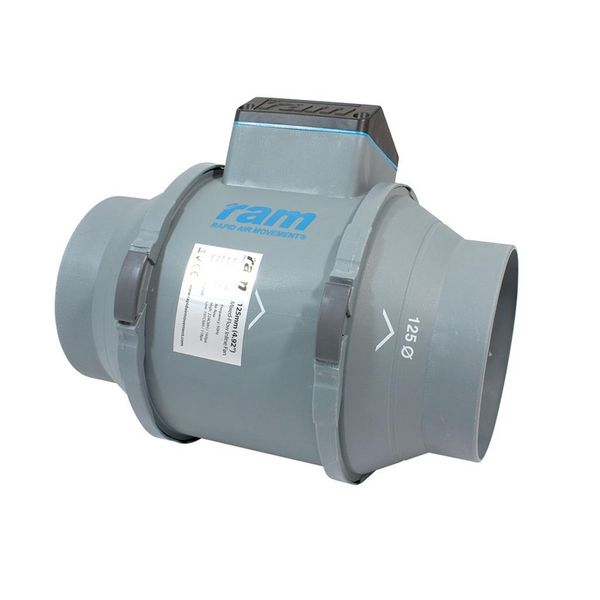 Hovedbilde RAM kanalvifte 125mm, 284 m3/h, 2 hastigheter