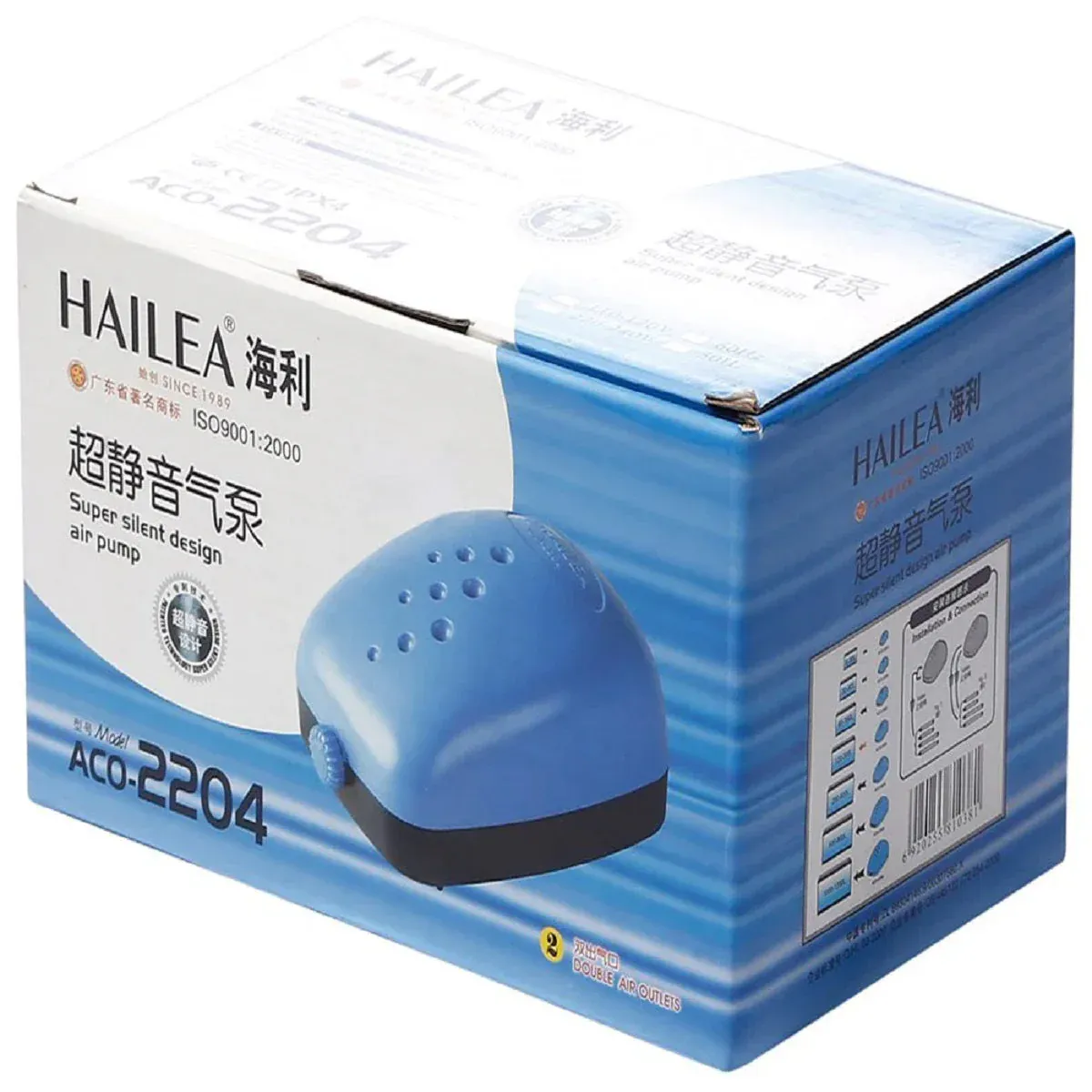 Luftpumpe ACO-2204, 4 l/min, 2 uttak