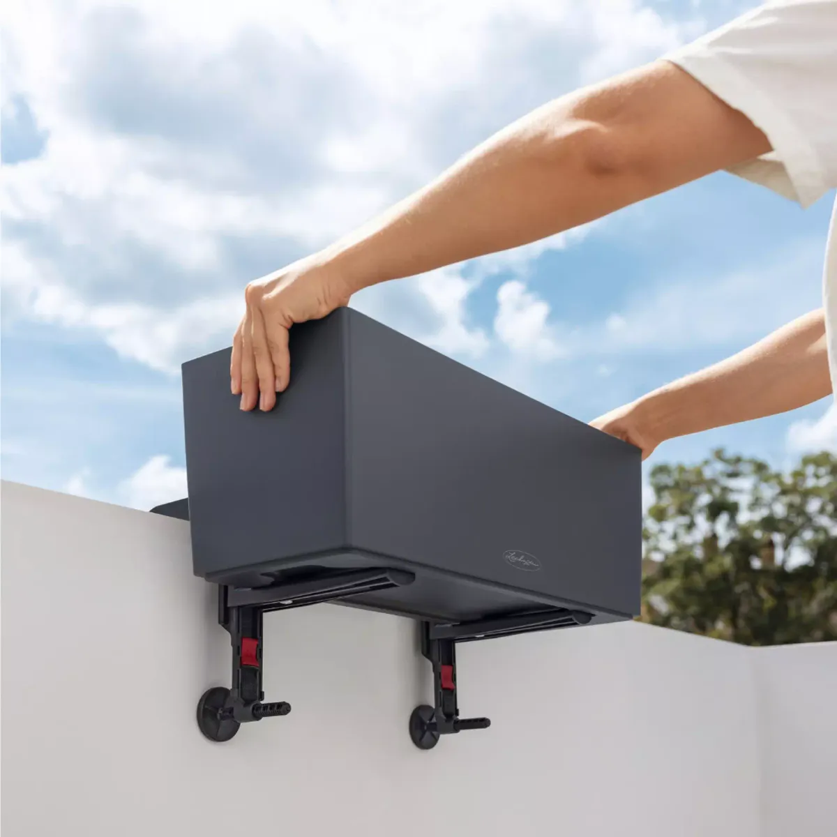 Brakettsett  for balkongvegg til Lechuza Balconera, Sort